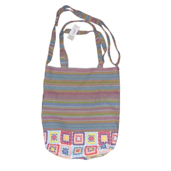 BP Nordstrom Multicolored Adjustable Strap Pattern Canvas Shoulder Bag NWT - Picture 1 of 9
